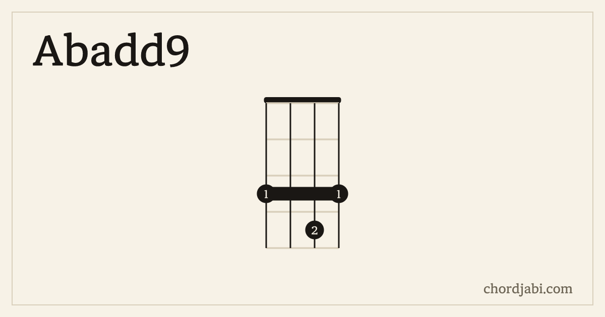 Abadd9 우쿨렐레 운지 3343 다이어그램
