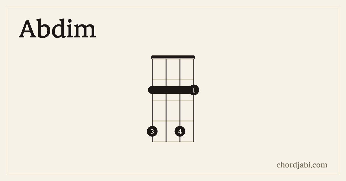 Abdim ukulele chord shape 4242 diagram